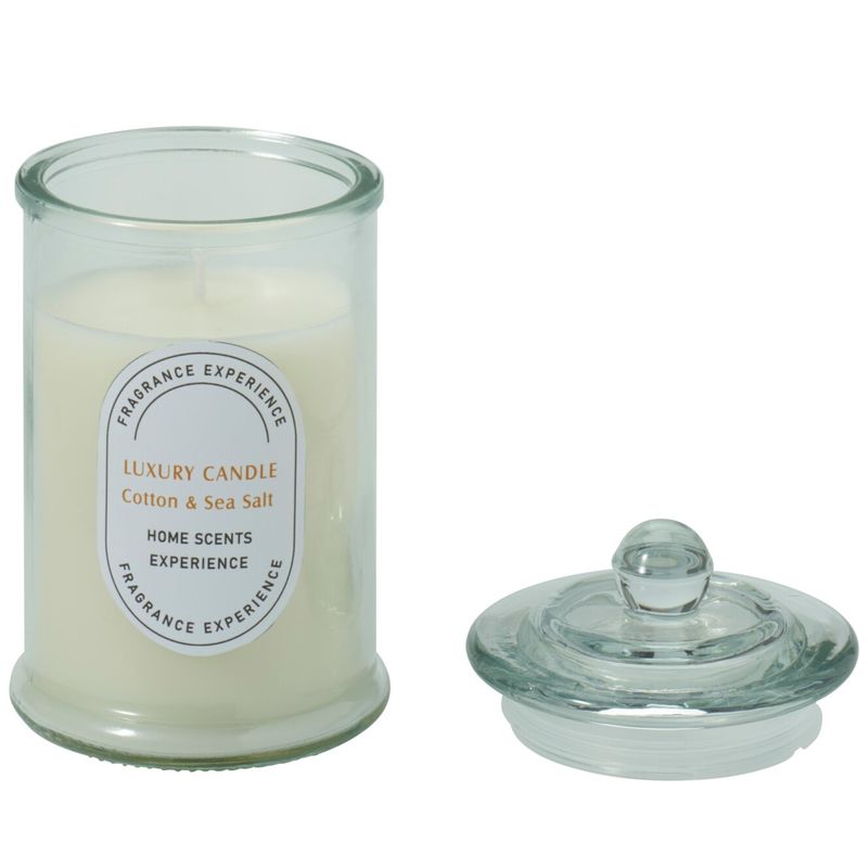 Duftlys i glasskrukke 14,5cm | 4 dufter med lokk | Perfekt julegave