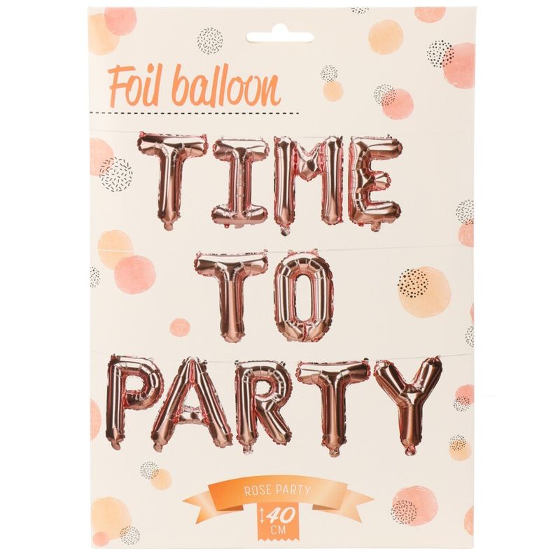 Foil balloons Time To Party Rose gold 40cm