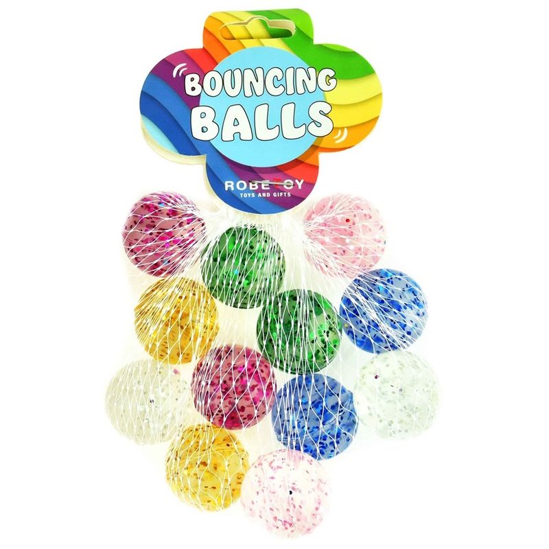 Bounce Ball Glitter 12pk 27mm