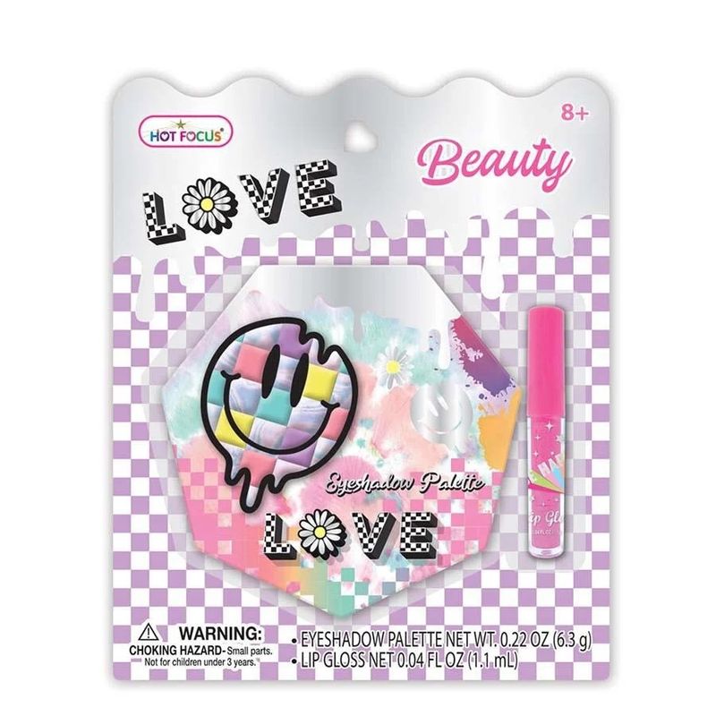 Hot Focus love beauty cool vibes | Øyenskyggepalett + lipgloss