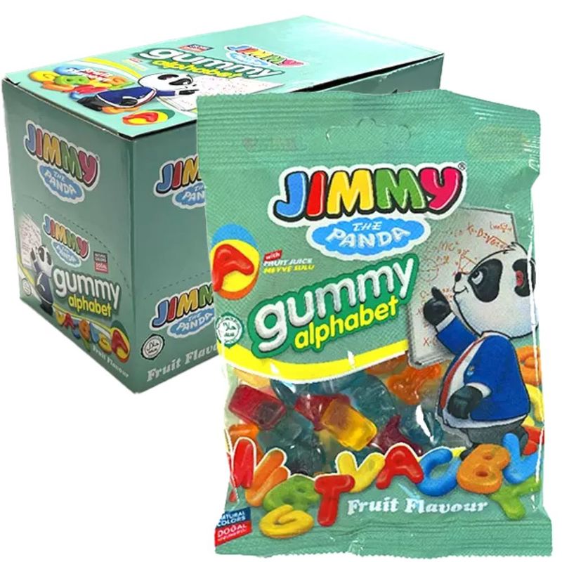 Jimmy Alfabet Vingummi 80g | Fruktige vingummier formet som bokstaver
