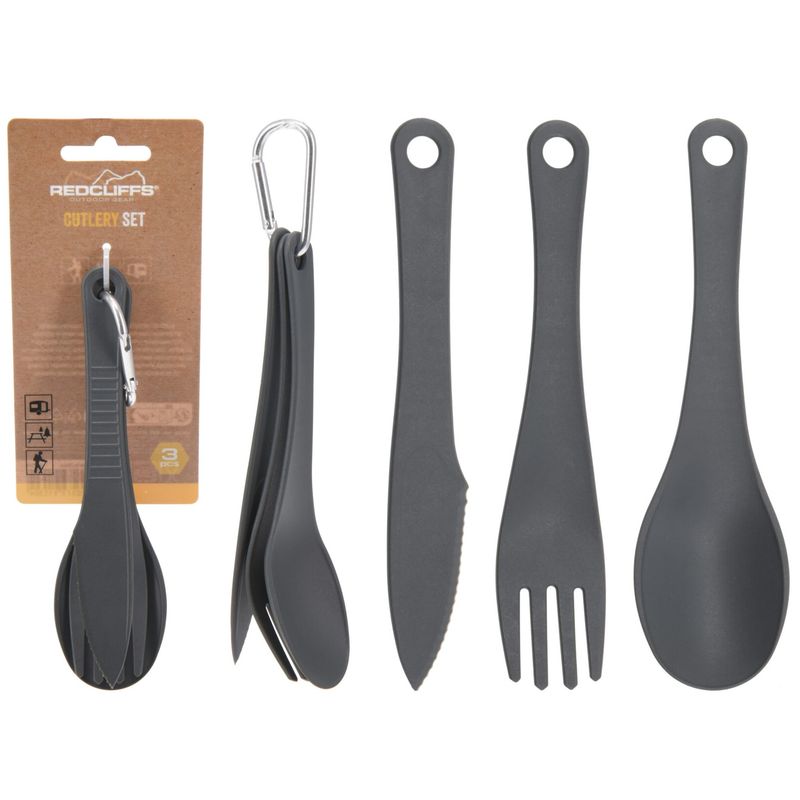 Redcliffs Hiking Cutlery Set 3 Pieces Plastic