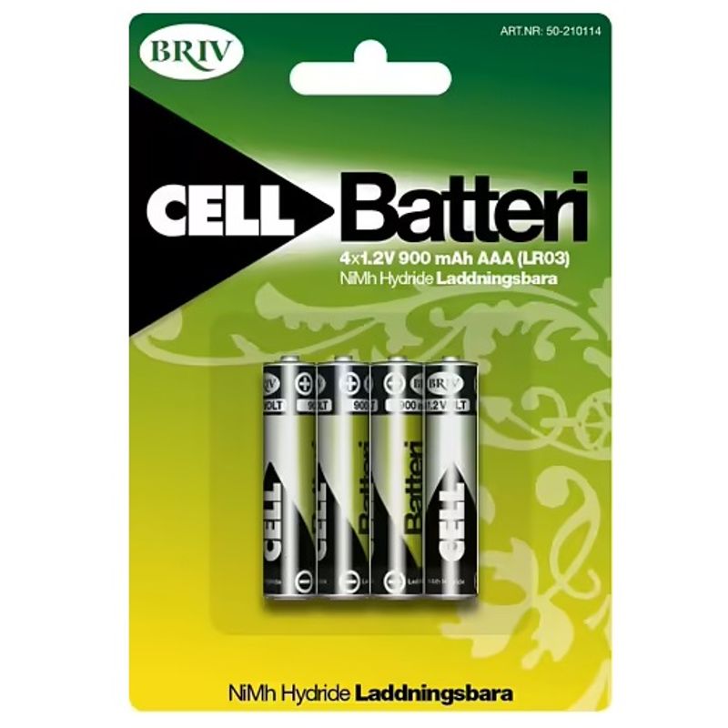 AAA Rechargeable Batteries 4pk 900mAh