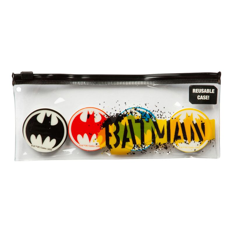 Batman viskelær 4pk | Lisensierte skolesaker