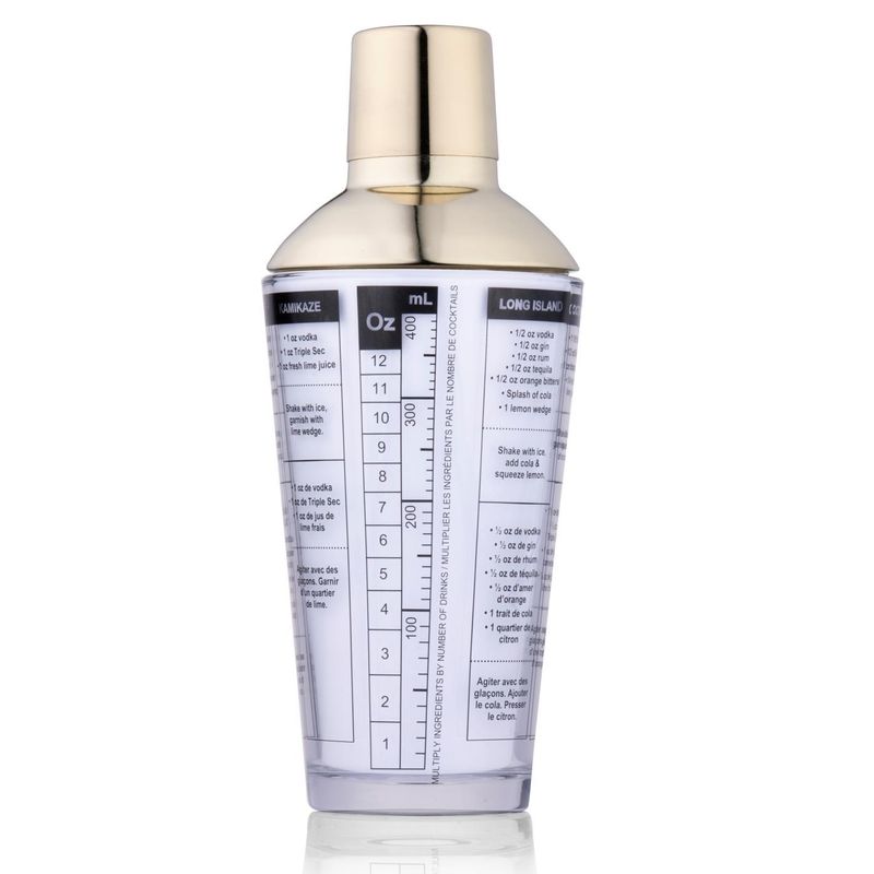 Alpina Glass Cocktail Shaker 480 ml | Gold-colored lid