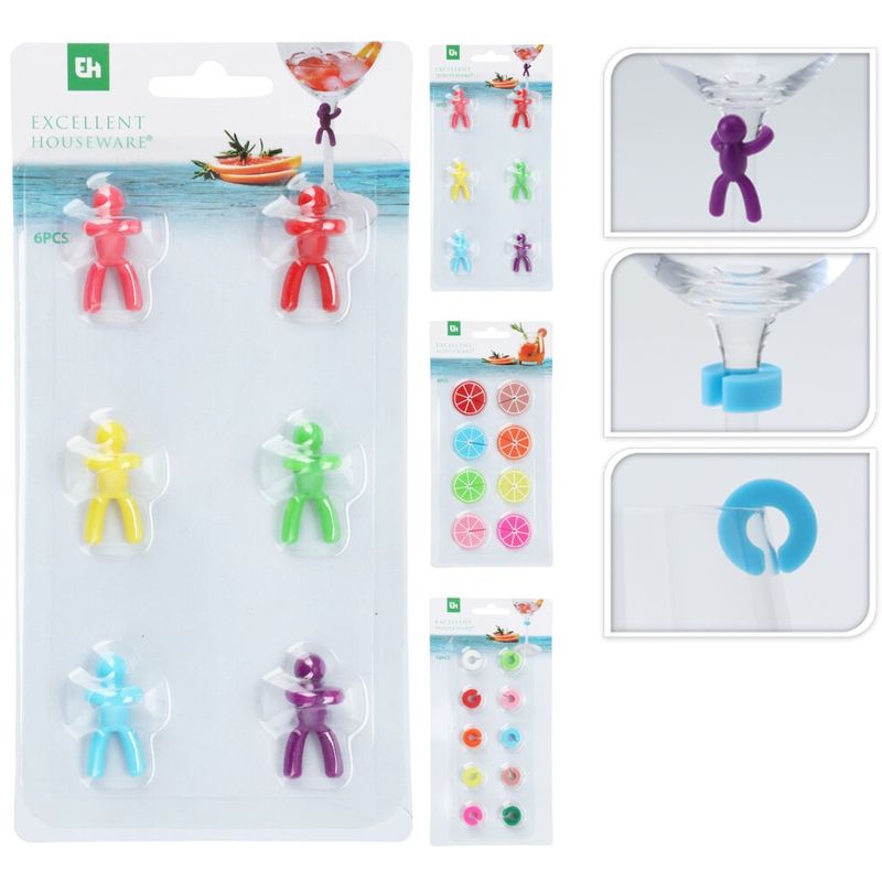 Glassmarkører 6 - 10pk | 3 ass | Excellent Houseware