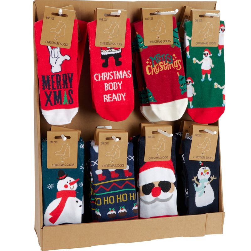 Christmas socks Adults | One size | 8 Festive Designs | Christmas atmosphere