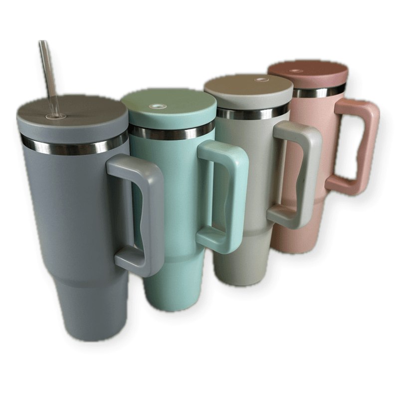 Thermos cup 1.2liter in stainless steel | With straw | 4 colors
