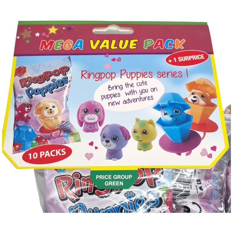 10pk Ring Pop Puppies Serie 1 (Storpakk)