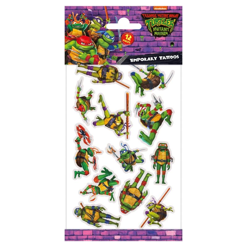 Ninja Turtles midlertidig tatoveringer 12 stk