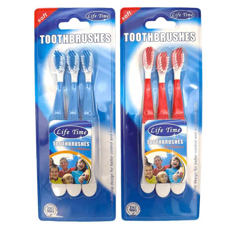 Soft toothbrush for children 3 - pack | Red/Blue
