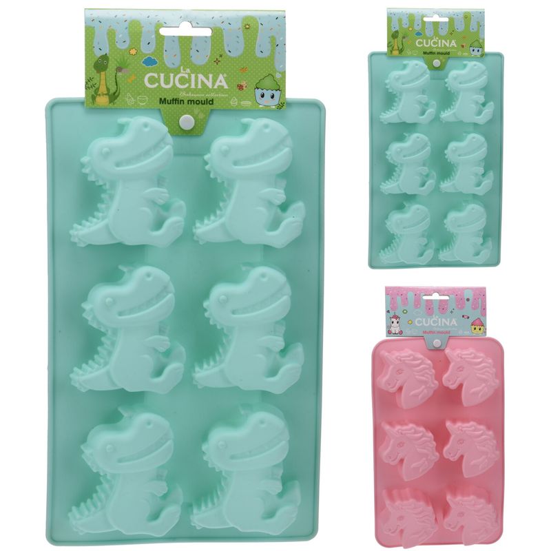 Muffin Mold Silicone Dinosaur / Unicorn