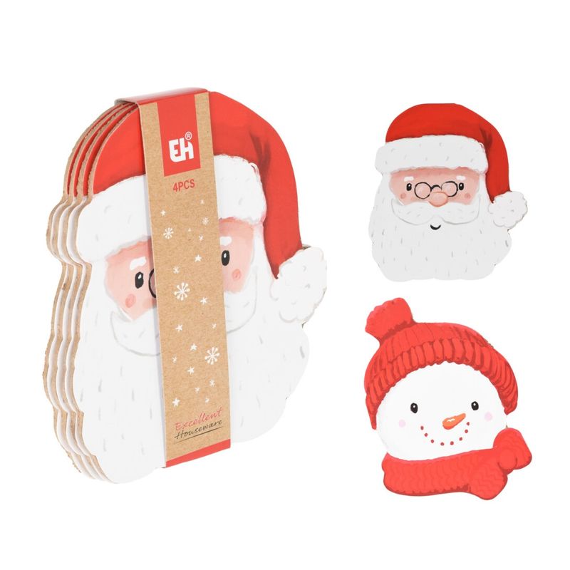Glassbrikker Julemotiv 4pk | Kork | Excellent Houseware