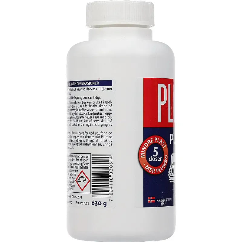 Plumbo Powder 630g | Powerful drain opener for clogged pipes and drains