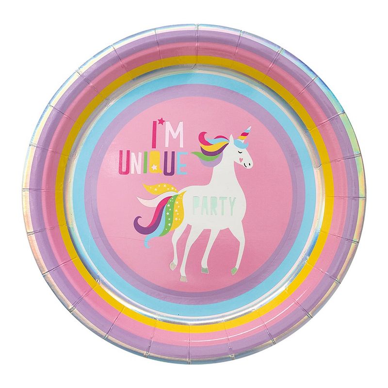 Enhjørning Papptallerkener 23cm 8pk
