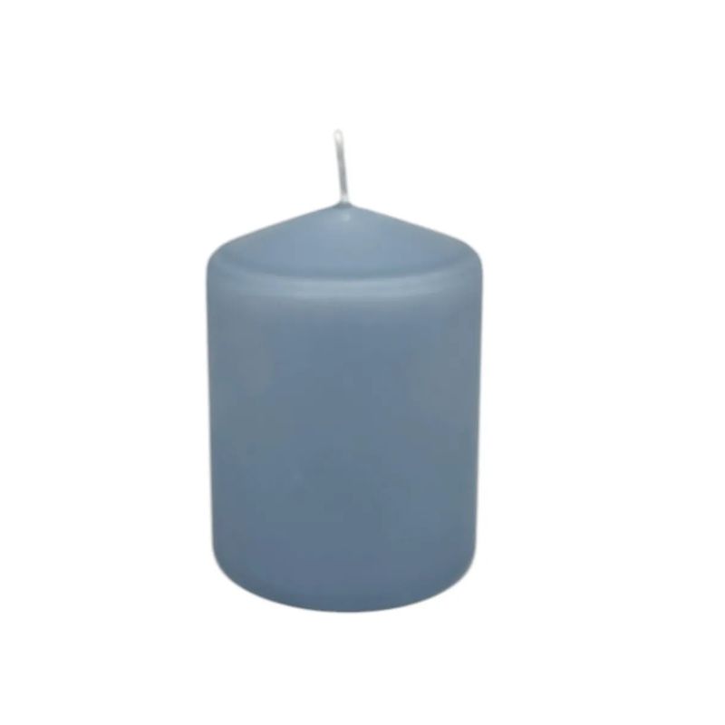 Cube Candle Light Blue 7.8x10 cm - Large pack of 6 pcs