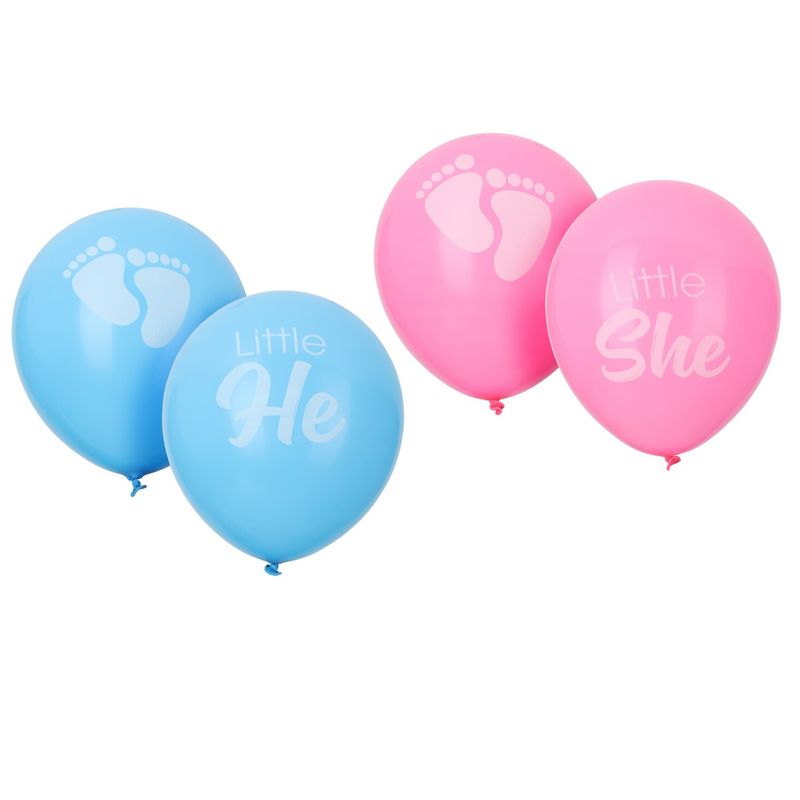Baby Shower Balloons Blue/Pink 12pk 30cm