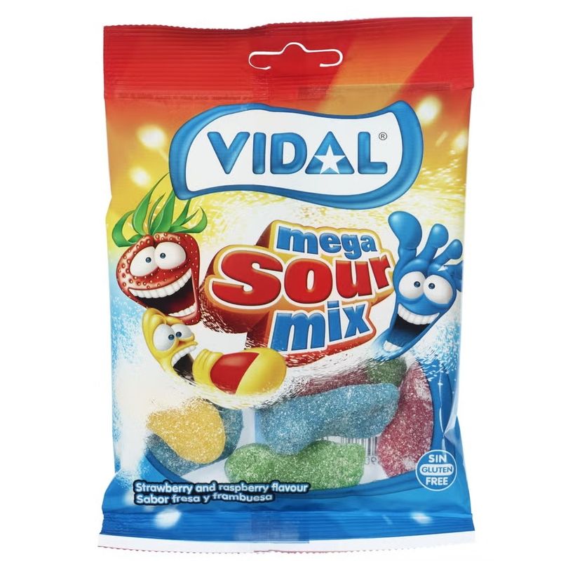 Vidal Mega Sour Mix 14x90g Large Pack