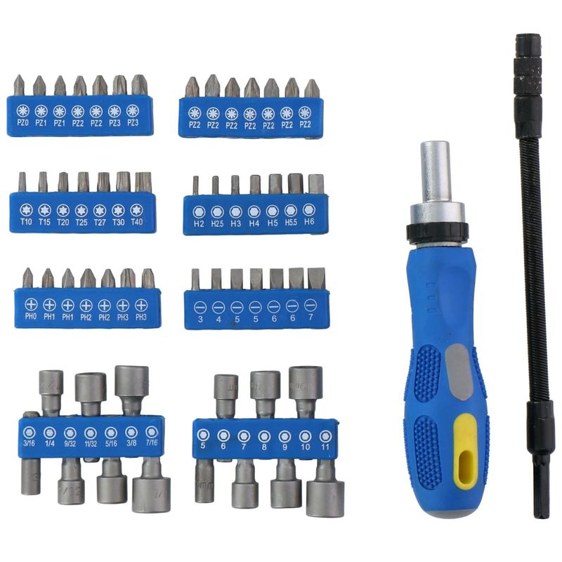 Kinzo Tool Set 58 pieces | Ratchet | Bits | 20cm Extension