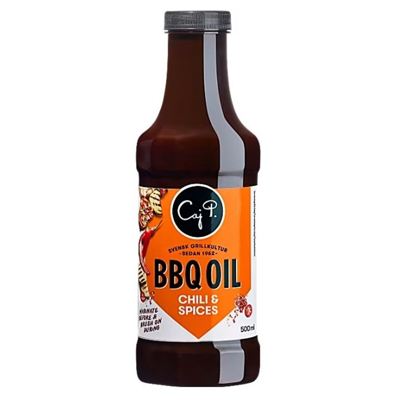BBQ Oil Chili & Spices 500ml | Sterk grillolje fra Caj P