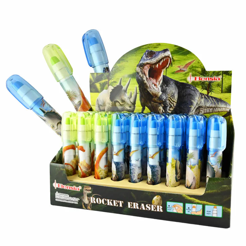 Eraser pen with dinosaur motif