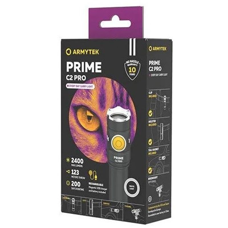 Armytek Prime C2 Pro 2400lm Flashlight Magnet USB