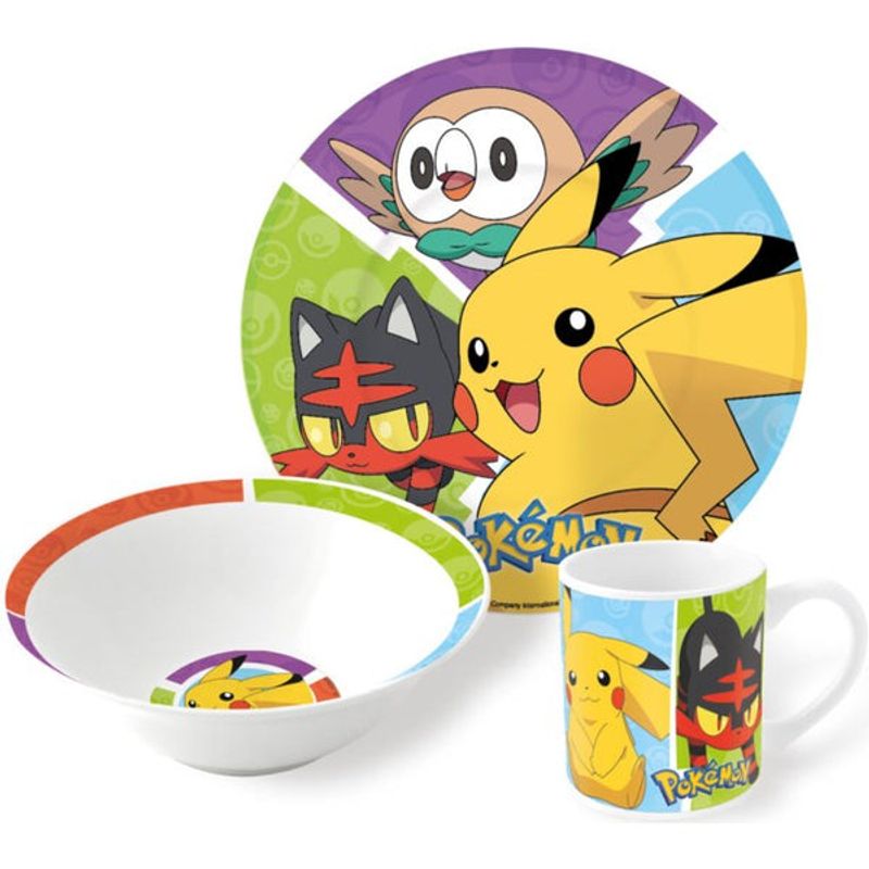 Pokemon Spisesett 3 deler Keramikk