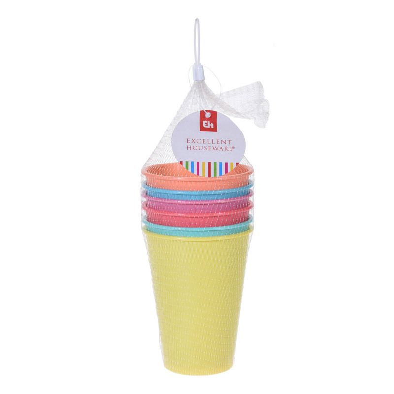 Plastic Cups 6pk Different Colors 400ml
