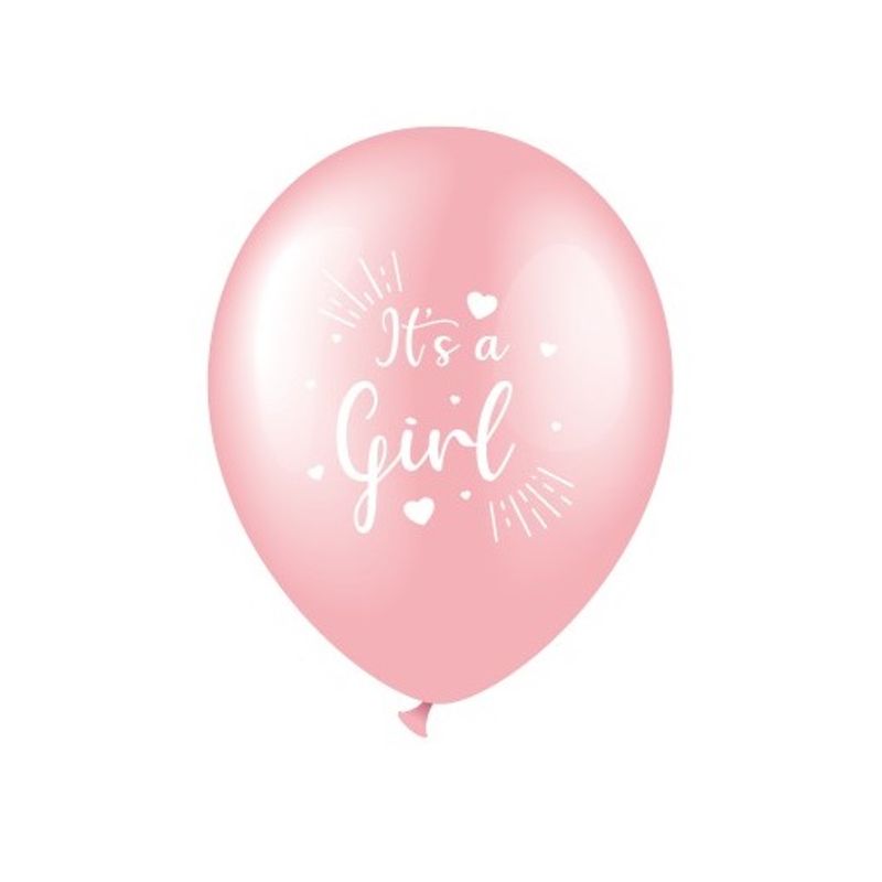 Balloons pink, Its a Girl 6 pcs