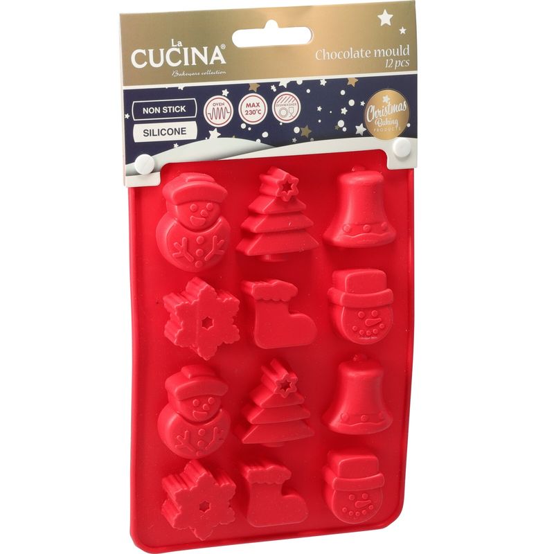 Silicone Christmas chocolate mold | La Cucina | 12 designs | Food safe and flexible