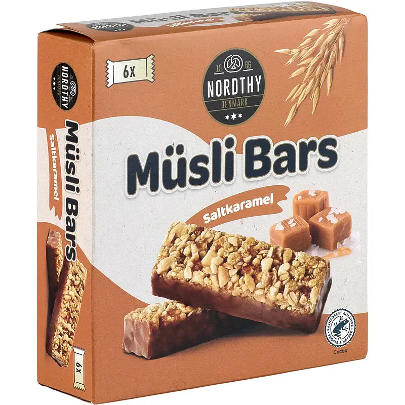 Nordthy Muesli Salted Caramel 150g | 6 x 25g | Energy bar