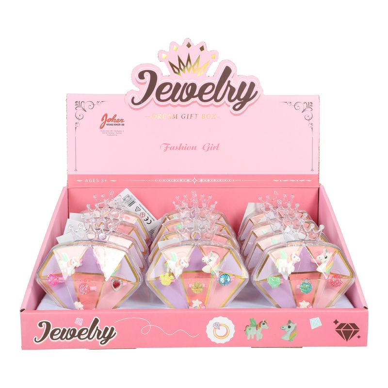 Ring set with unicorns | 6 rings in gift box