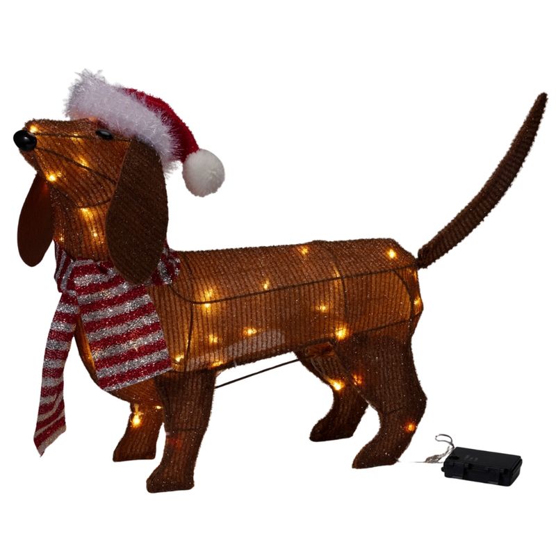 Dachshund Christmas decoration 70cm | 40 LED lights | Cozy Christmas decoration with lights