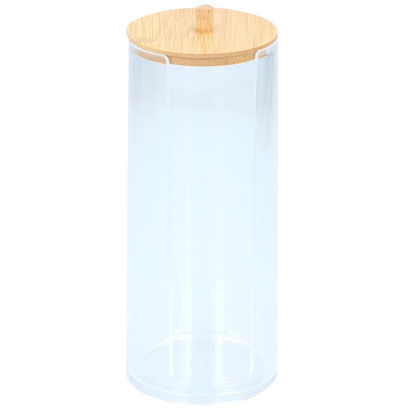 Alpina Cotton Pad Holder - Practical dispenser with bamboo lid
