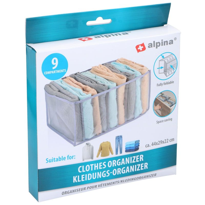 Alpina Soft Storage Box for Wardrobe | 9 Compartments