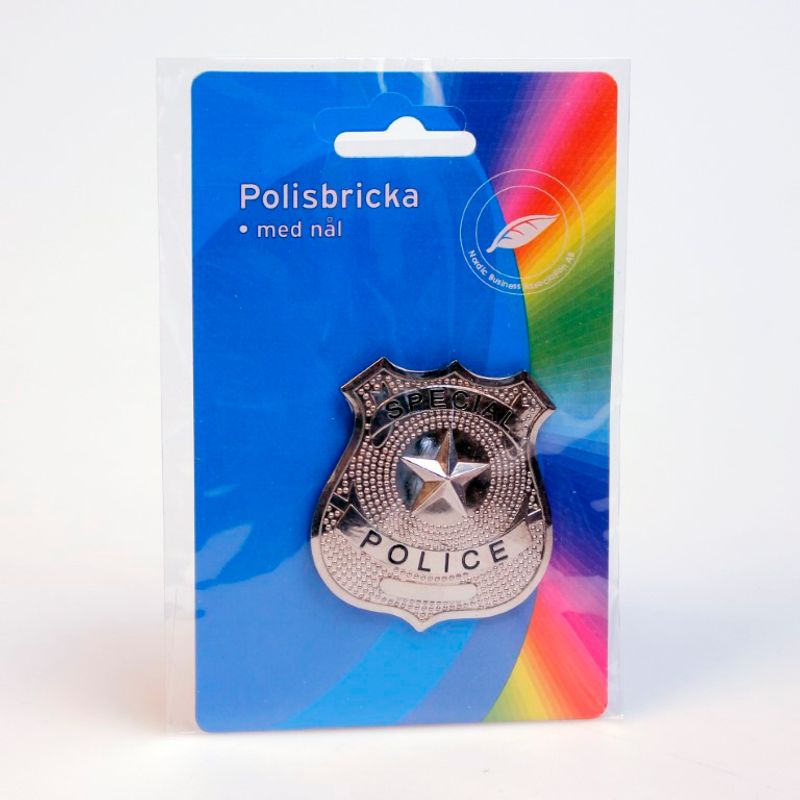 Police Badge with Pin | Metal | Costume Accessory