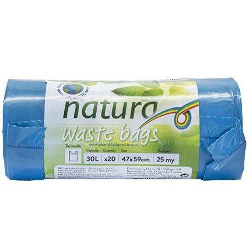 Spar Natura Waste bag 30L blue 20pcs | Recycled plastic