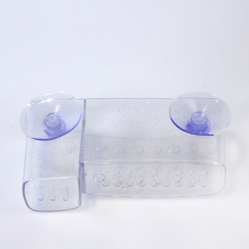 Plastic Basket with Suction Cups for Shower | Two Compartments | 16.5x5x8cm