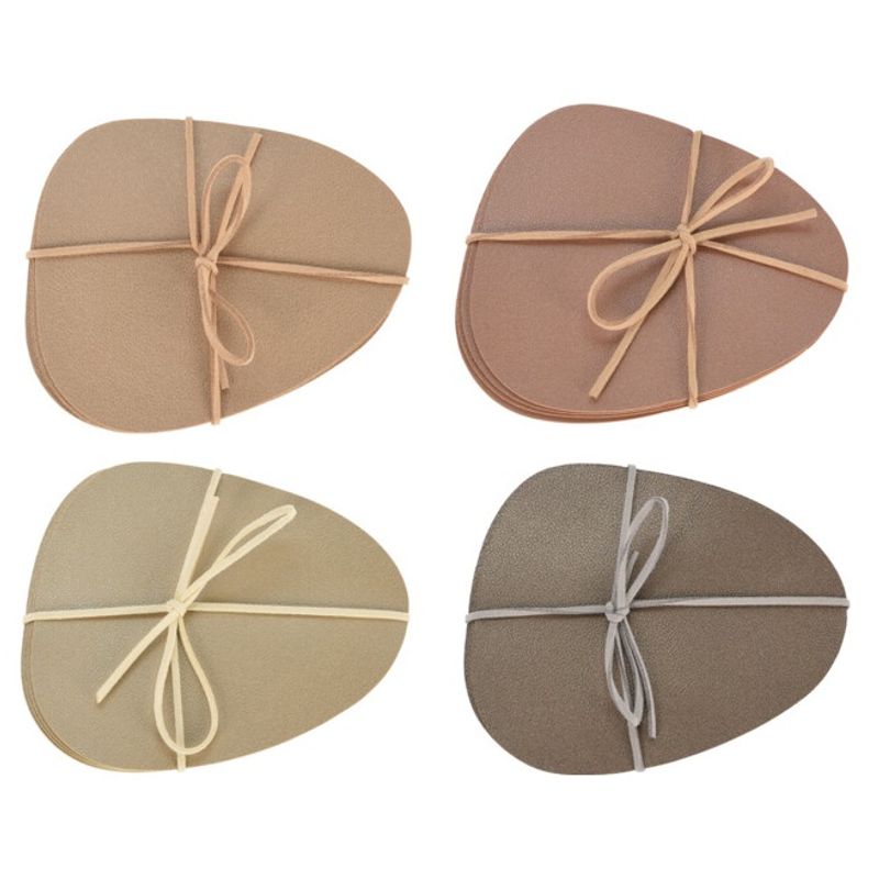 Glass Coasters Metallic Faux Leather 4pk