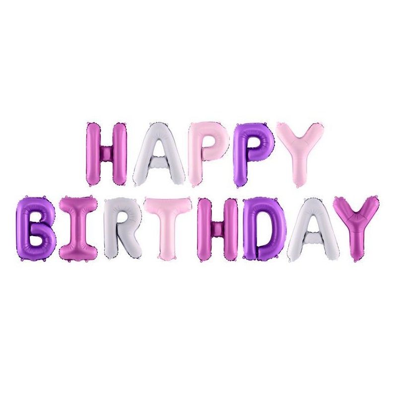 Happy Birthday Foil Balloons Multicolored Unicorn