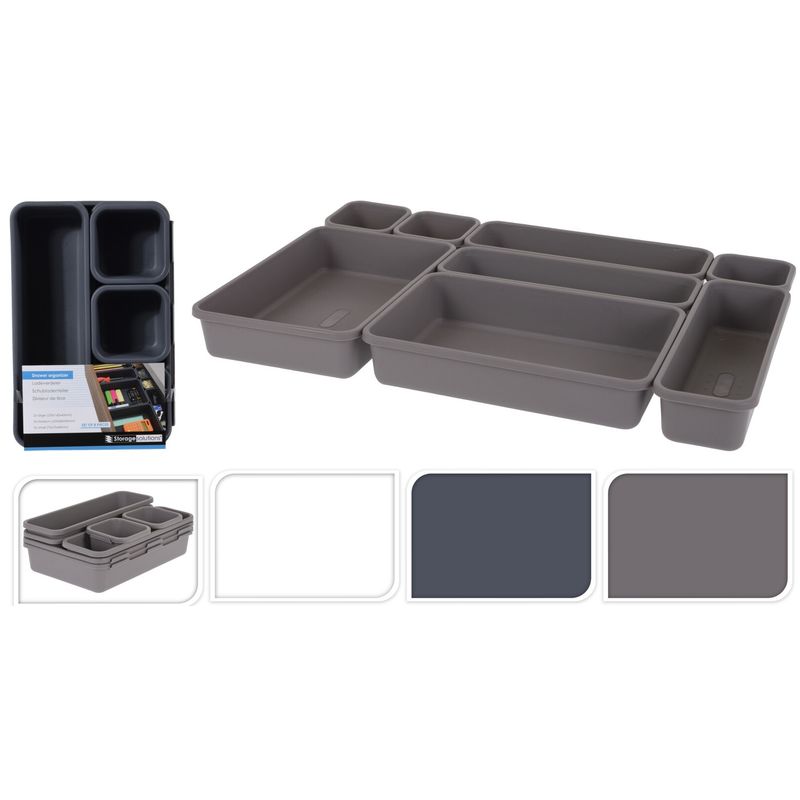 Organiserings sett til skuffer 8 deler