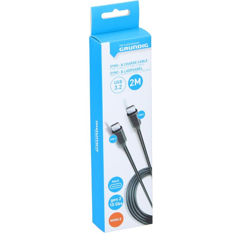 Grundig USB - C to USB - C cable | 2 meters | Fast charging