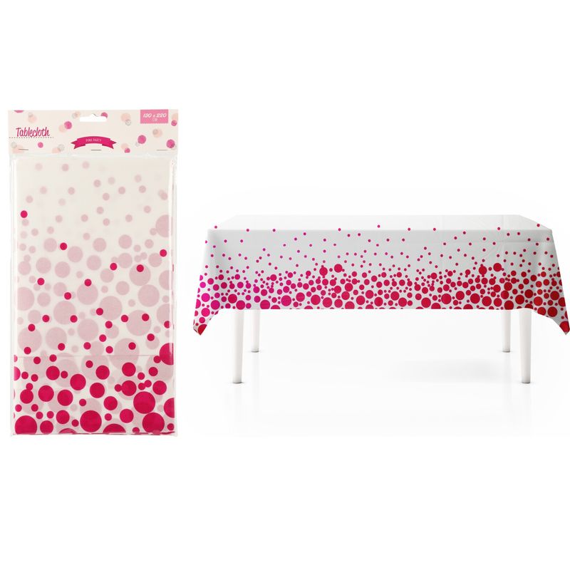 Tablecloth Plastic Pink 220x130cm