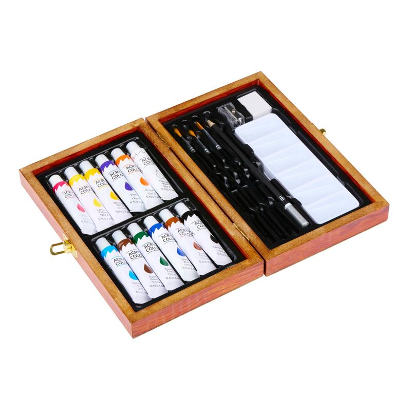 Artico Acrylic Paint Set In Wooden Box 20 Pieces