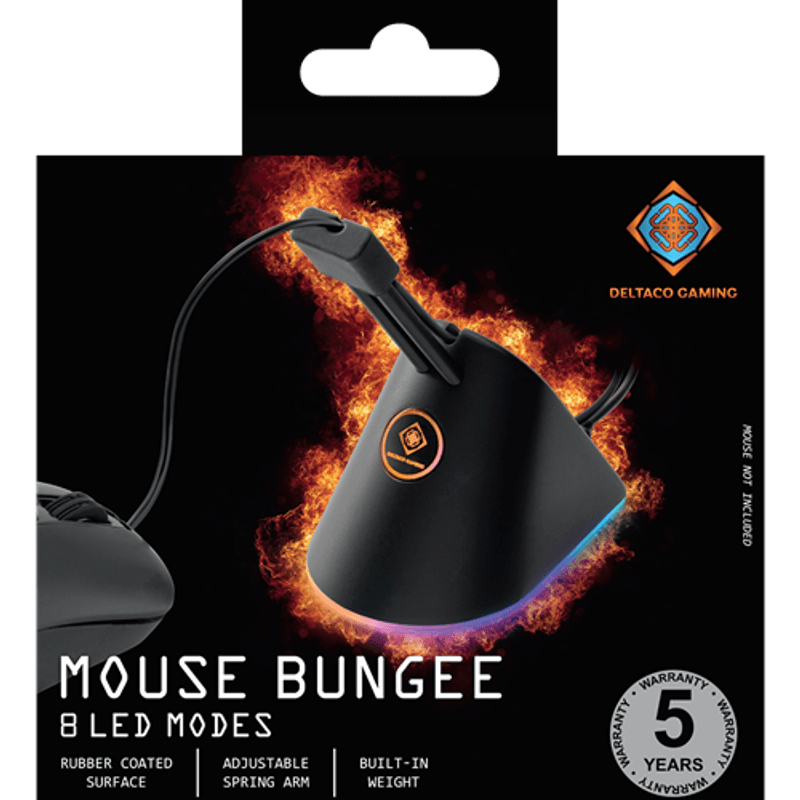 Deltaco Gaming Mouse Bungee RGB LED - Sort