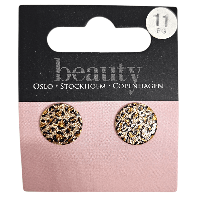 Beauty Earrings leopard gold finish 2pcs