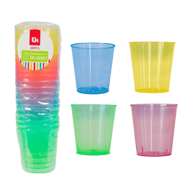 Shotglass 20pk - Various Colors - Reusable