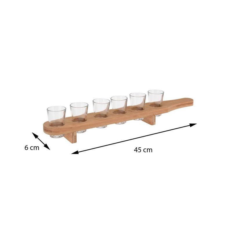 Shot glasses 6 pcs. On plank 45 cm