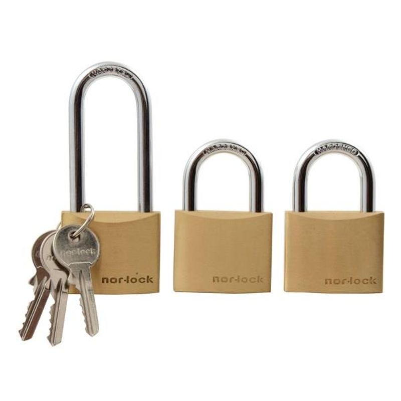 Hengelås sett 3 stk 40mm Nor-Lock