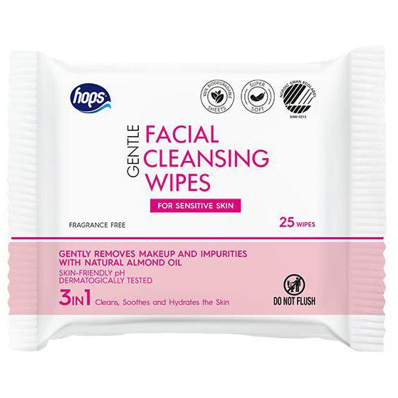 Hops Cleansing Wipes Sensitive plastic-free 25pk